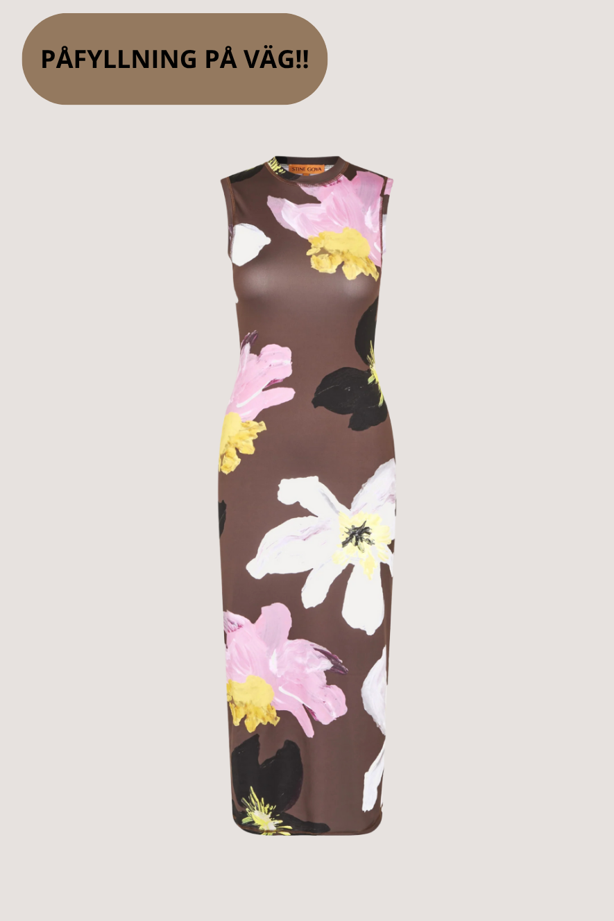 STINE GOYA - ELASTIC TANK CREWNECK DRESS - WILD FLOWERS
