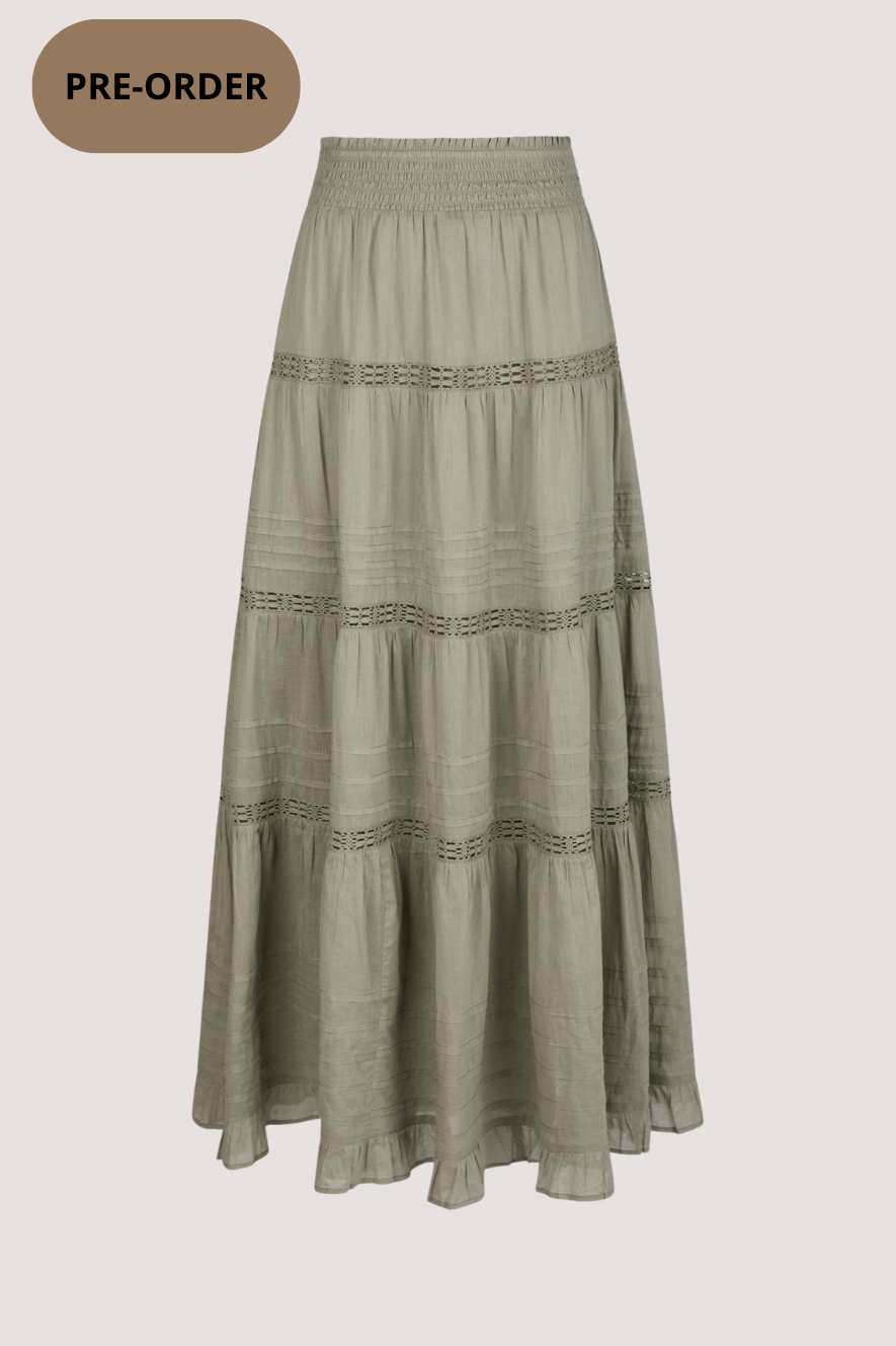 NEO NOIR - FELICIA S VOILE SKIRT - SMOKE GREEN