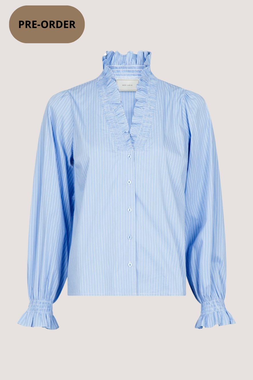 NEO NOIR - BRIELLE STRIPE SHIRT - LIGHT BLUE