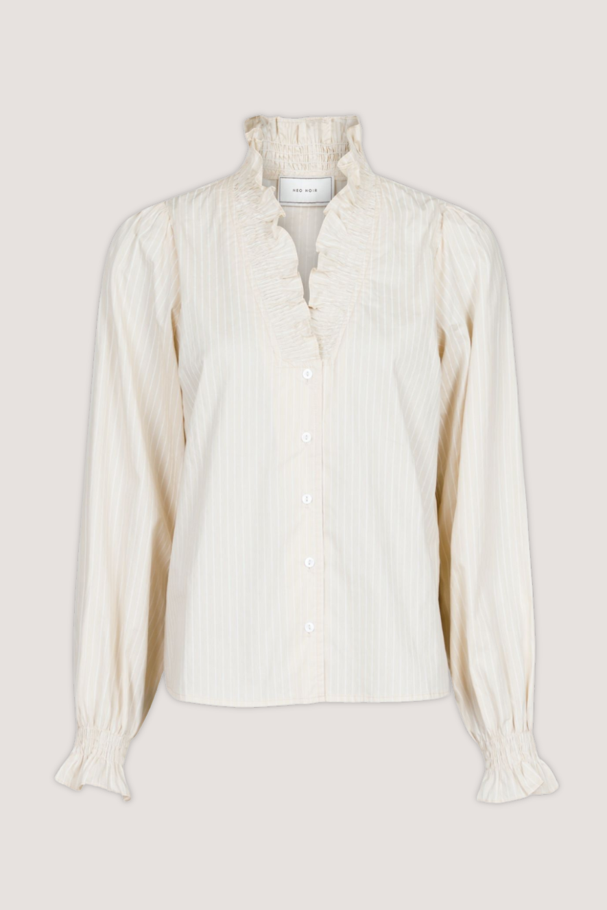 NEO NOIR - BRIELLE SINGLE STRIPE BLOUSE - SAND