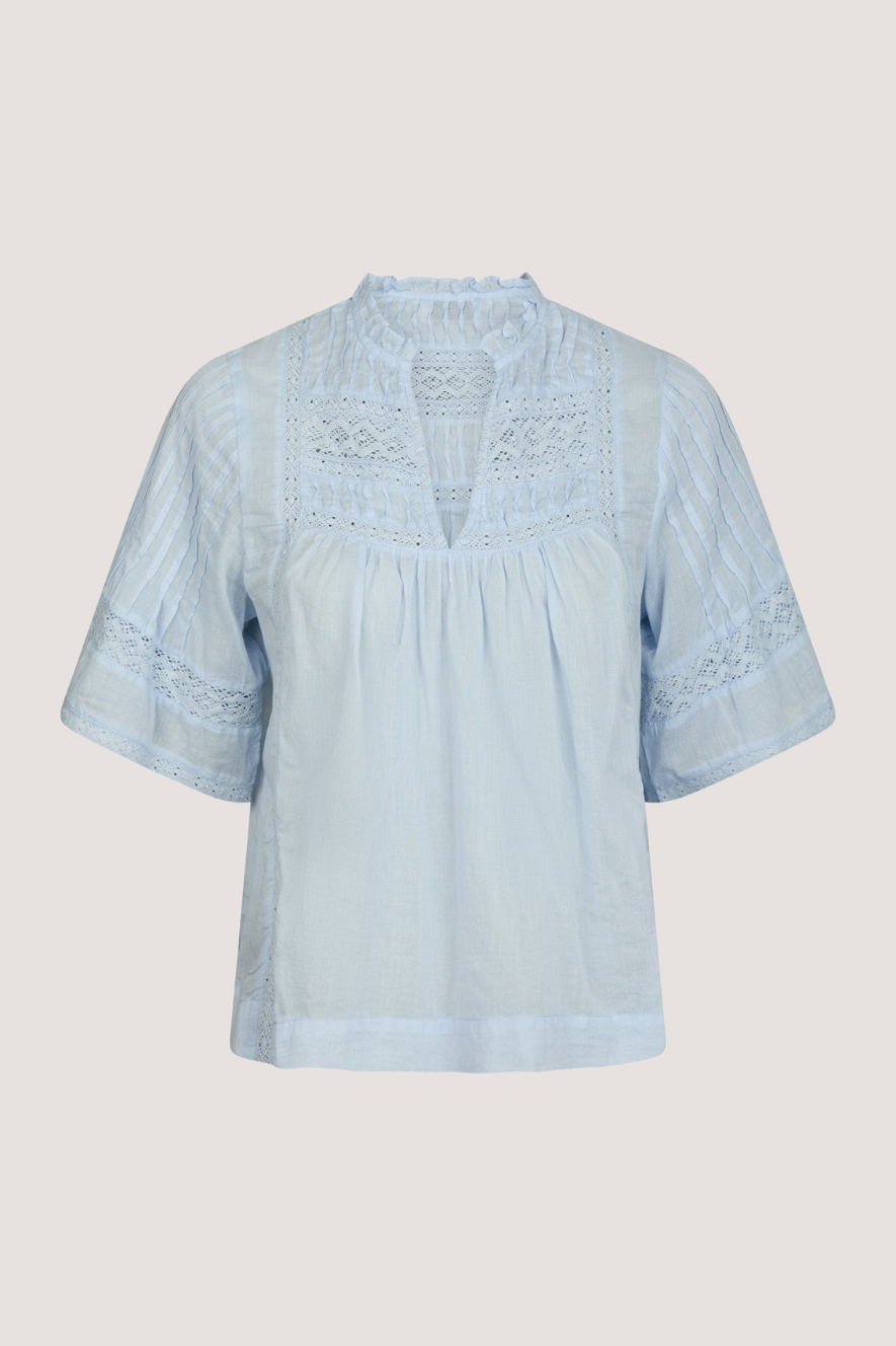 NEO NOIR -SIAMA S VOILE BLOUSE - LIGHT BLUE