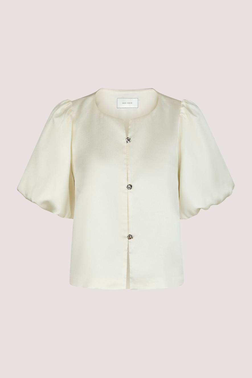 NEO NOIR - AISA DULL SATIN BLOUSE - IVORY