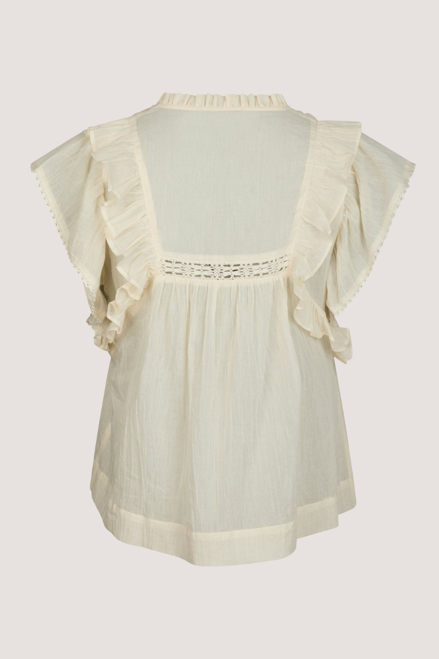 NEO NOIR - JAYLA S VOILE TOP - LIGHT YELLOW