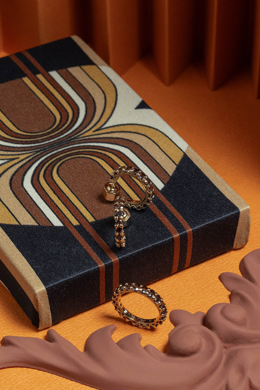 YLVA LI - JULIEN EARRINGS – CHESTNUT/GOLD
