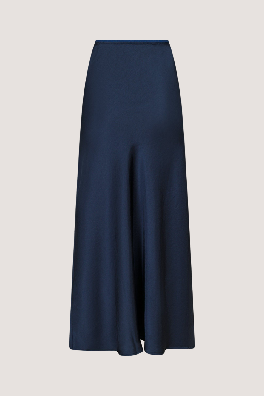 NEO NOIR - VICKY HEAVY SATEEN SKIRT - MIDNIGHT BLUE