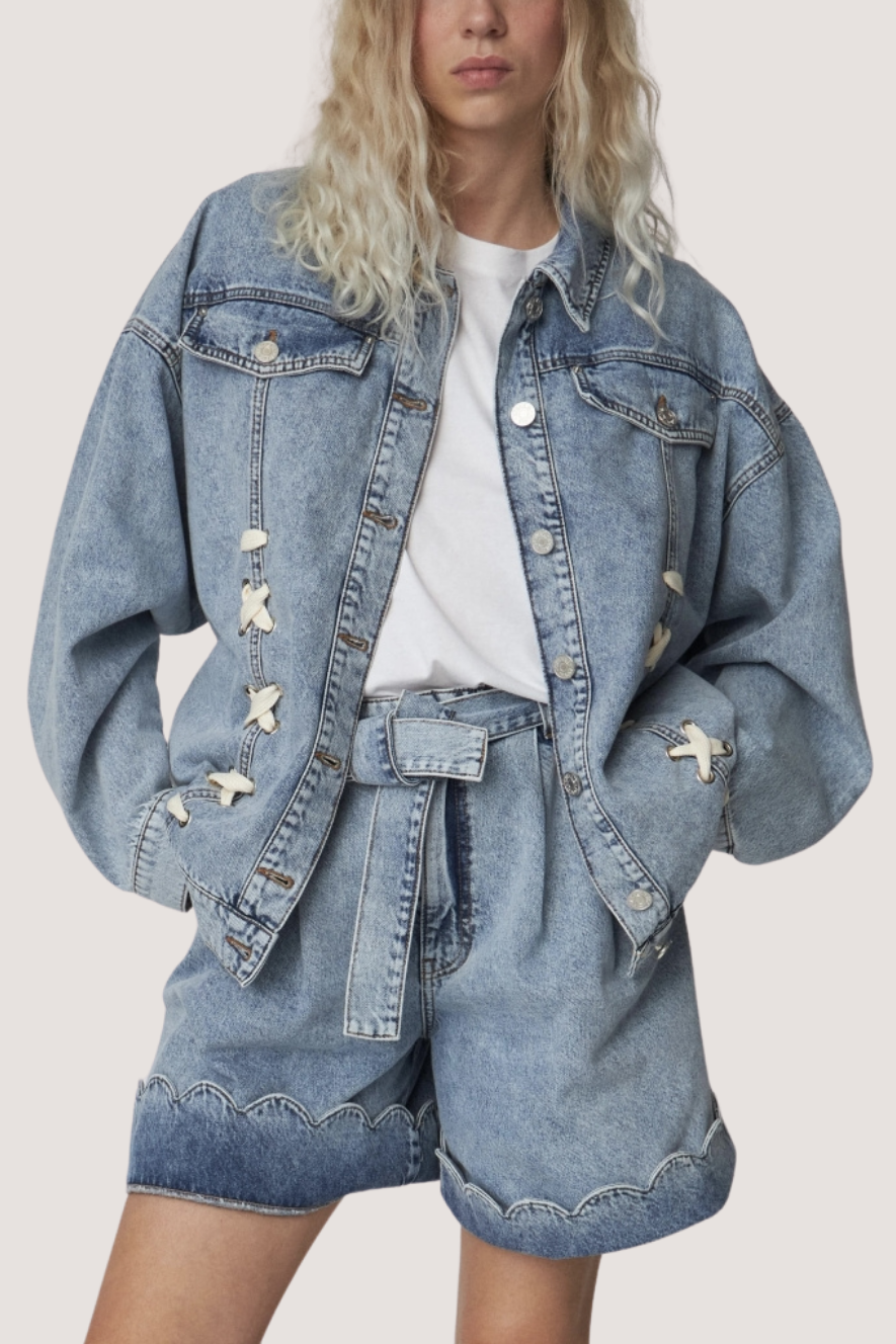 STELLA NOVA - MOON WASHED DENIM JACKET - DENIM MOON WASH