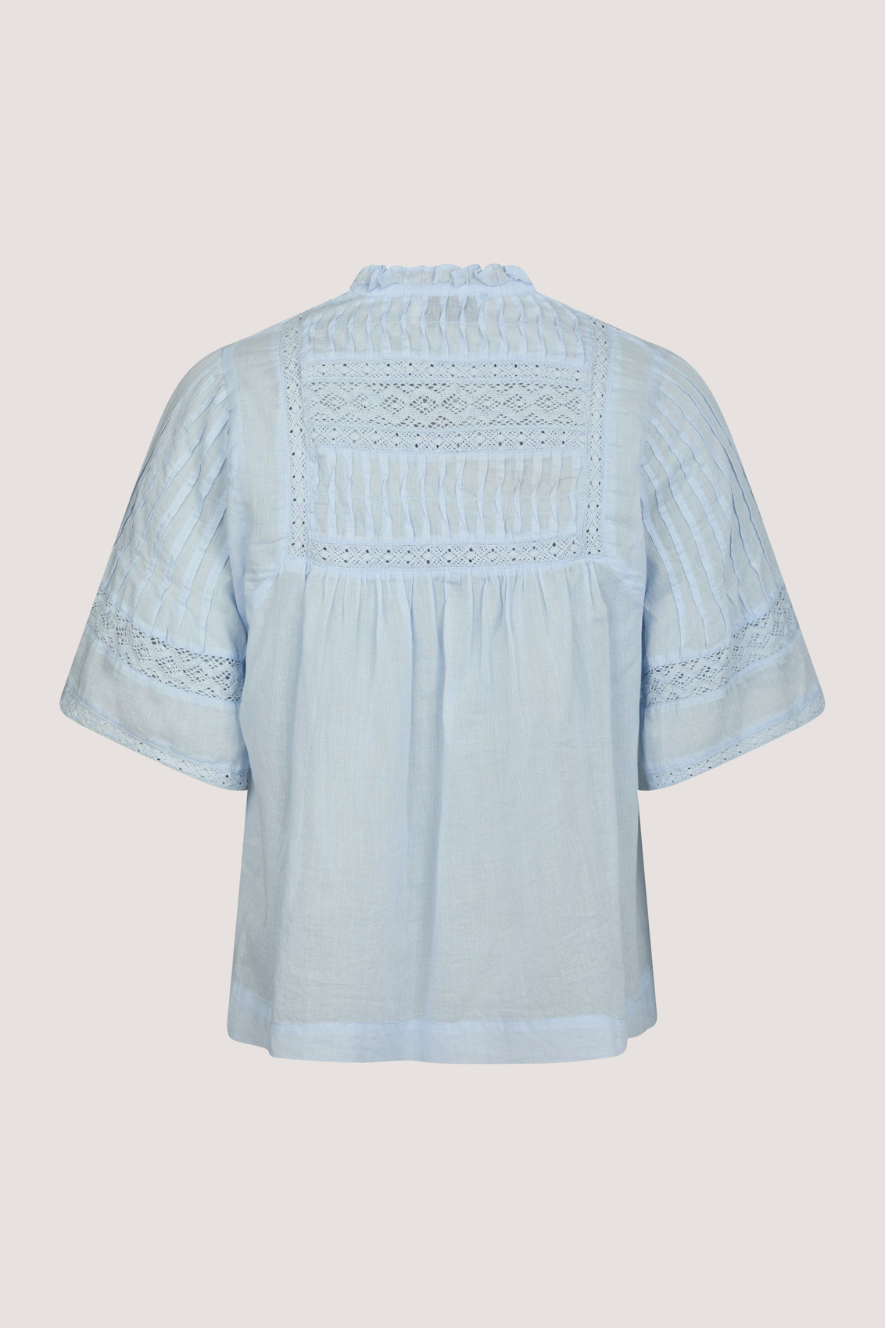 NEO NOIR -SIAMA S VOILE BLOUSE - LIGHT BLUE