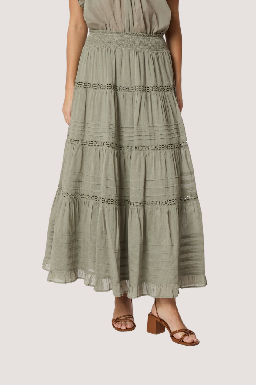 NEO NOIR - FELICIA S VOILE SKIRT - SMOKE GREEN