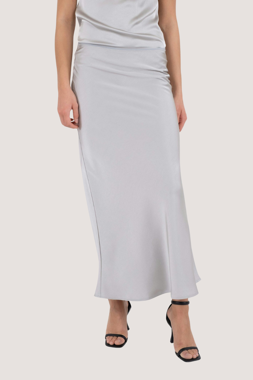 NEO NOIR - VICKY HEAVY SATEEN SKIRT - SILVER