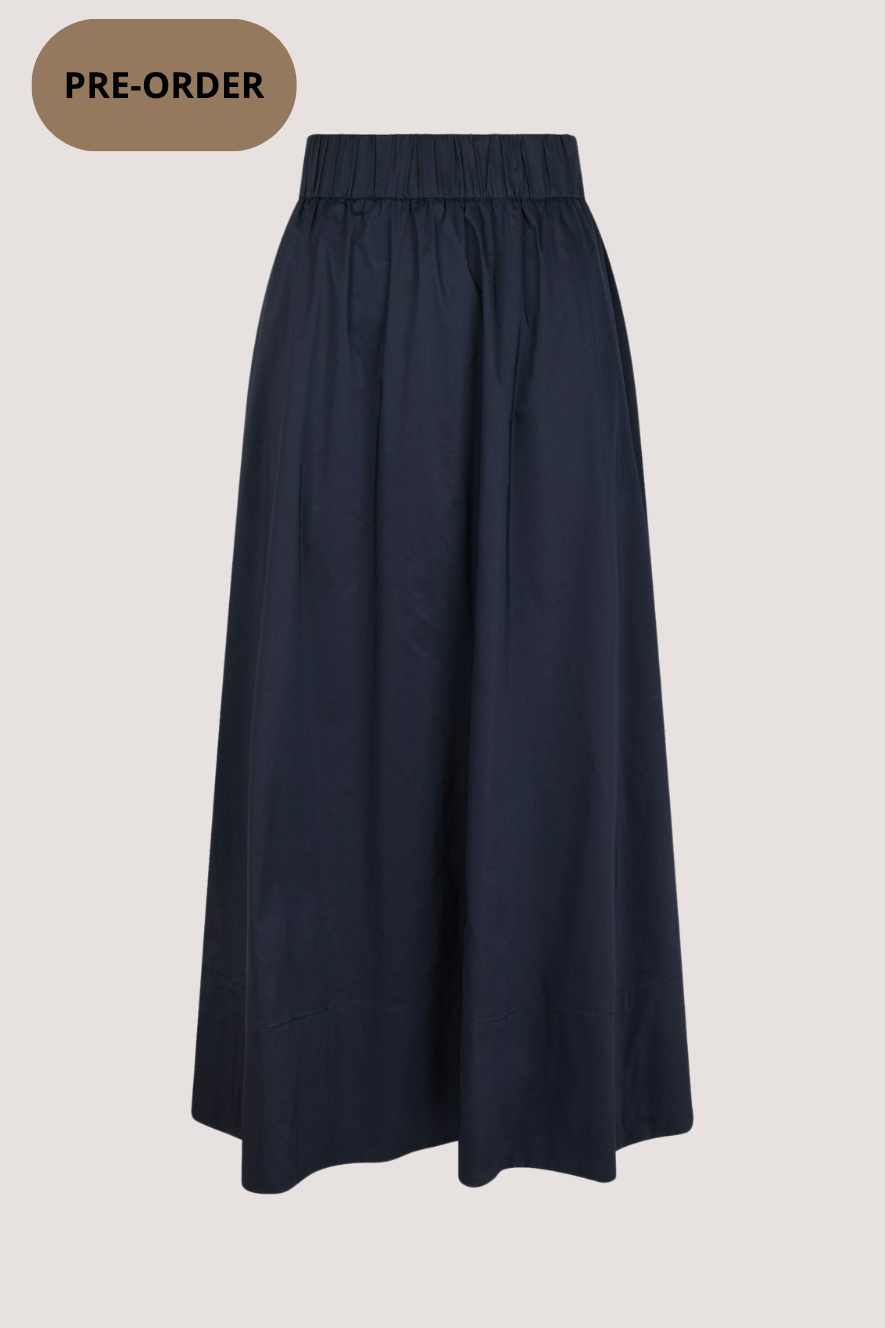 NEO NOIR - YARA LONG POPLIN SKIRT - NAVY
