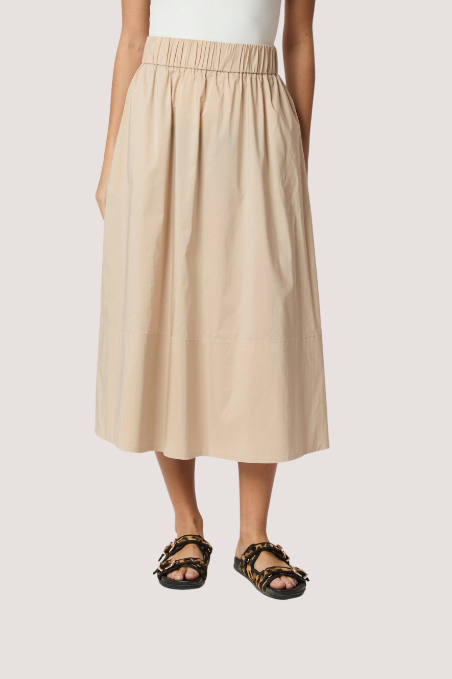 NEO NOIR - YARA POPLIN SKIRT - DARK SAND