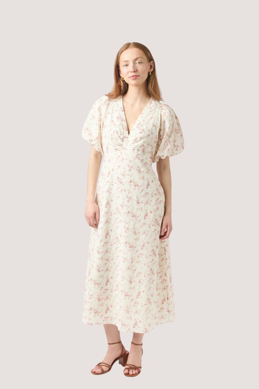 NEO NOIR - ILLANA PRINT DRESS - DUSTY ROSE