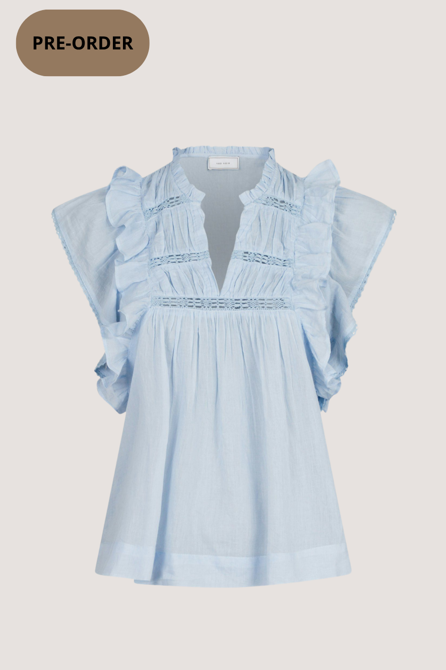 NEO NOIR - JAYLA S VOILE TOP - LIGHT BLUE