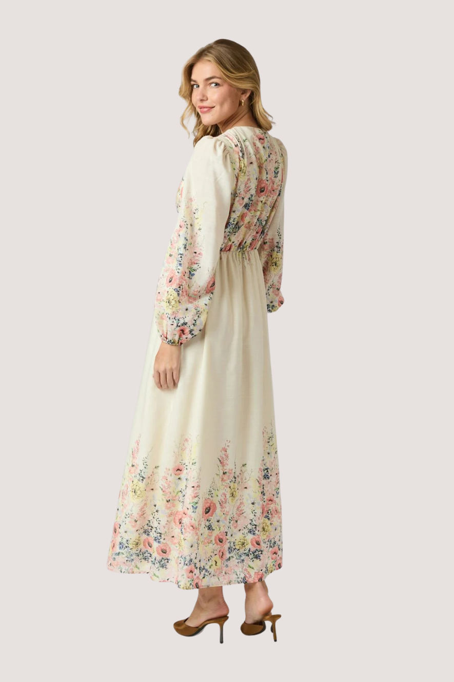 NEO NOIR - SEMILA FLOWER PRINT DRESS - CREME
