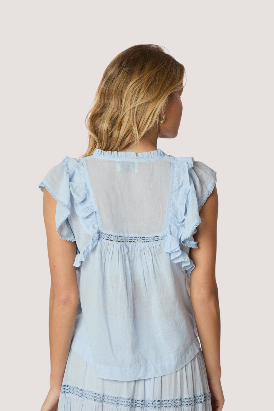 NEO NOIR - JAYLA S VOILE TOP - LIGHT BLUE