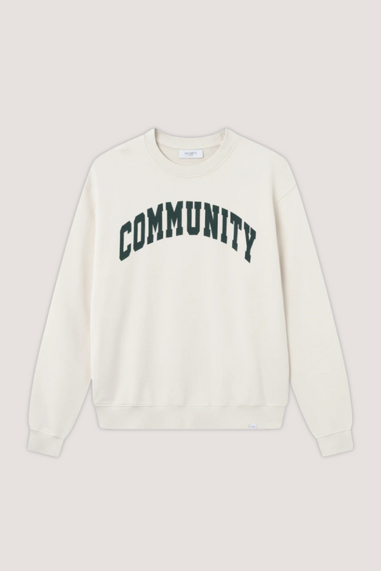 LES DEUX - DEACON SWEATSHIRT - IVORY/PINE GREEN