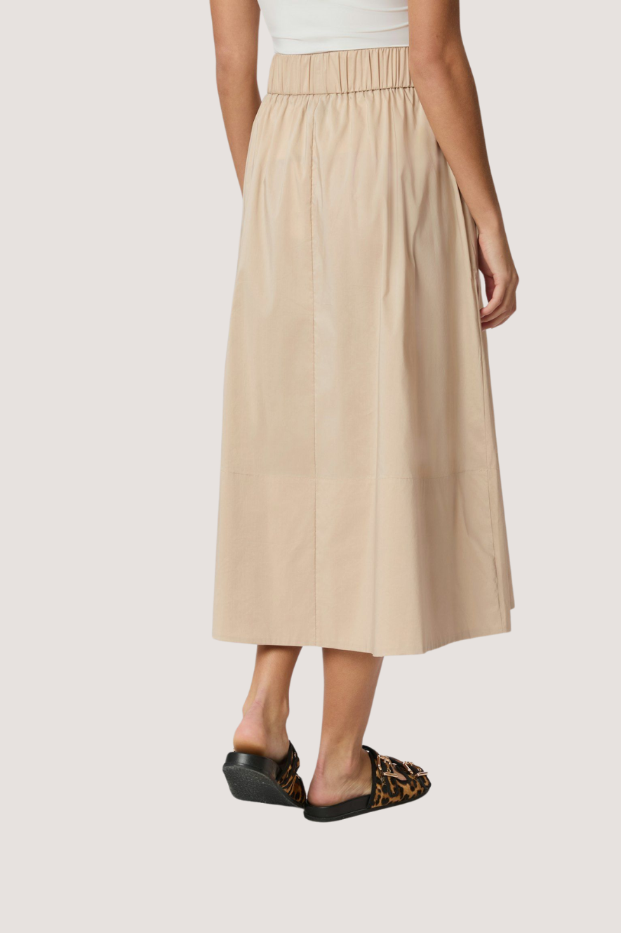 NEO NOIR - YARA POPLIN SKIRT - DARK SAND