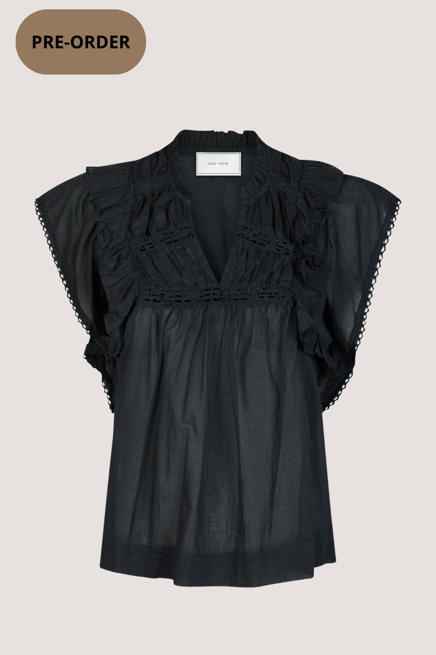NEO NOIR - JAYLA S VOILE TOP - NAVY