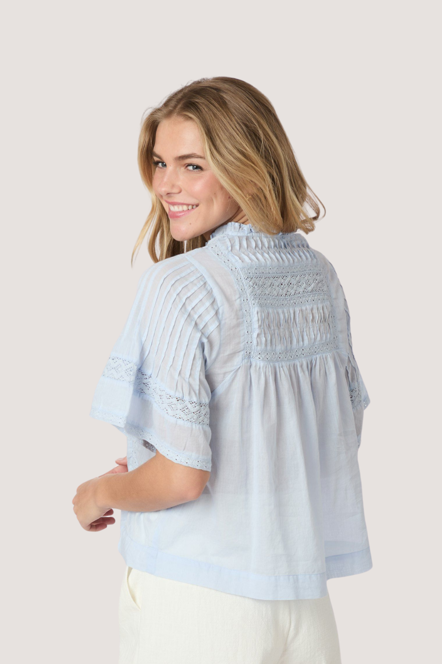 NEO NOIR -SIAMA S VOILE BLOUSE - LIGHT BLUE
