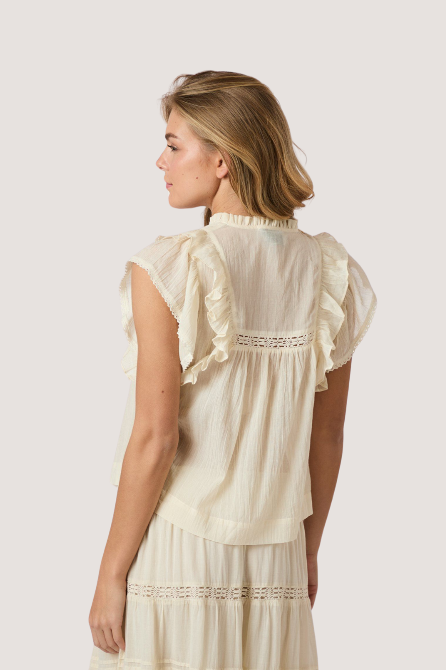 NEO NOIR - JAYLA S VOILE TOP - LIGHT YELLOW