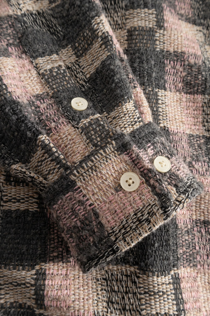 WOODBIRD - WBGLIXTO STRUCTURE SHIRT - GREY/BROWN