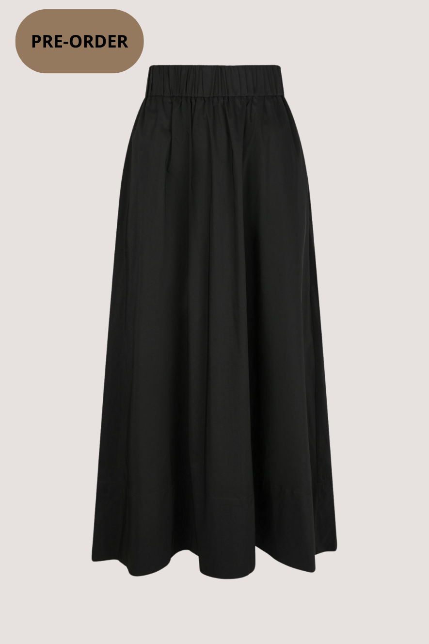 NEO NOIR - YARA LONG POPLIN SKIRT - BLACK