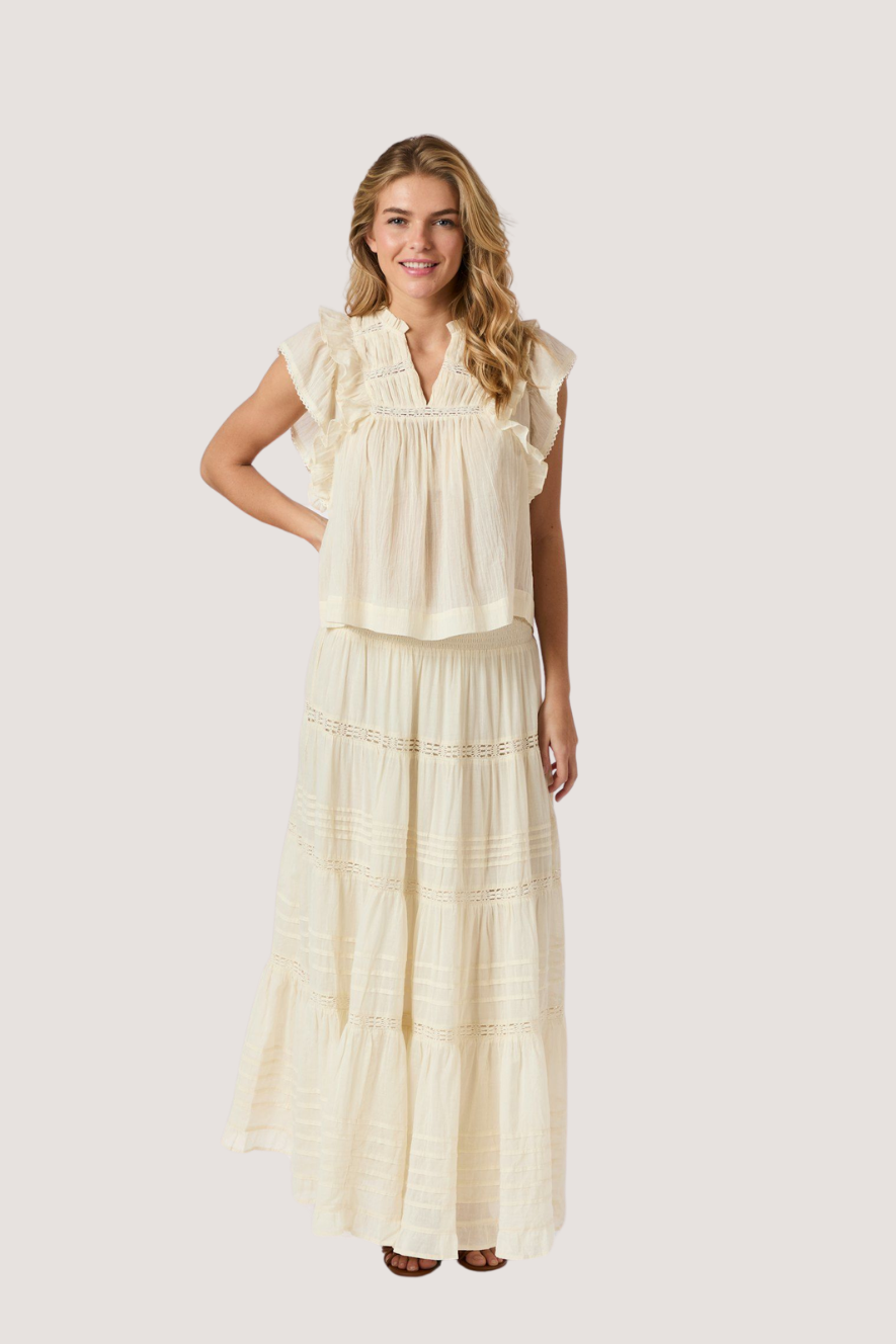 NEO NOIR - JAYLA S VOILE TOP - LIGHT YELLOW