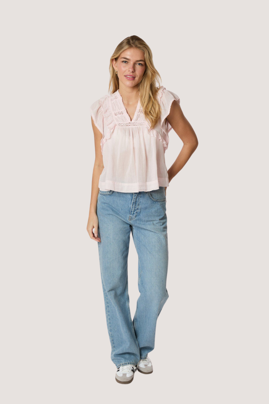NEO NOIR - JAYLA S VOILE TOP - LIGHT PINK