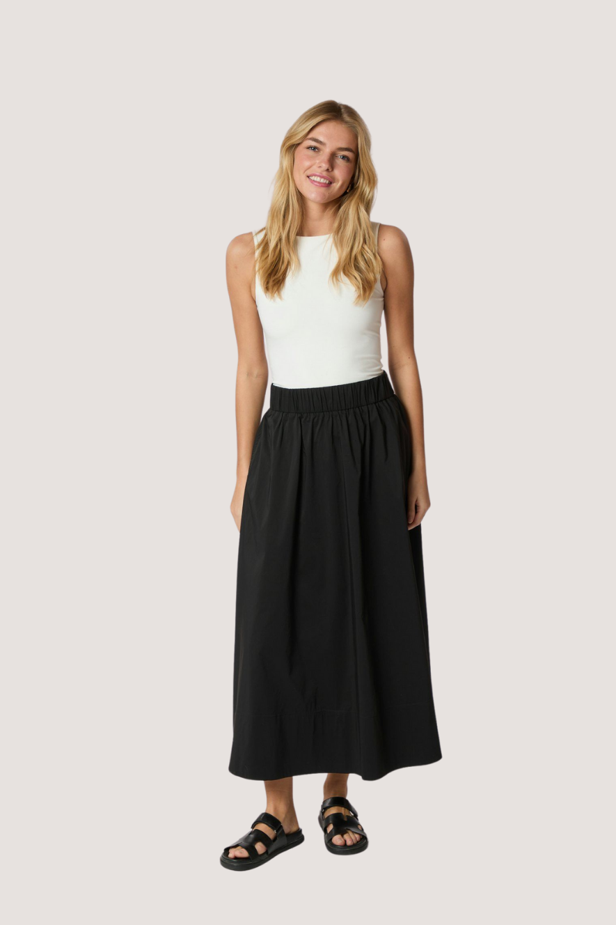 NEO NOIR - YARA LONG POPLIN SKIRT - BLACK