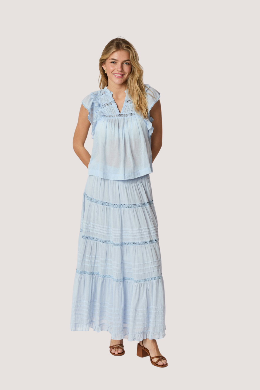 NEO NOIR - JAYLA S VOILE TOP - LIGHT BLUE
