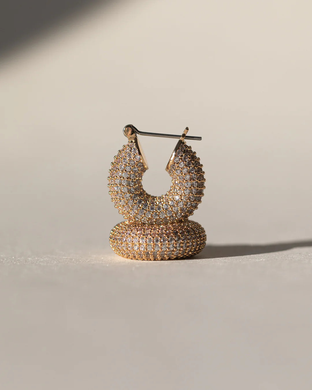LUV AJ - PAVE MINI DONUT HOOPS - GOLD