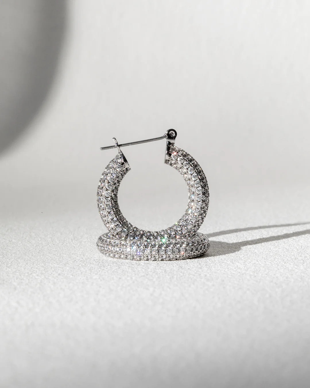 LUV AJ - PAVE BABY AMALFI HOOPS - SILVER