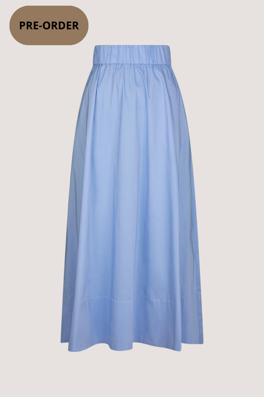 NEO NOIR - YARA LONG POPLIN SKIRT - SKY BLUE