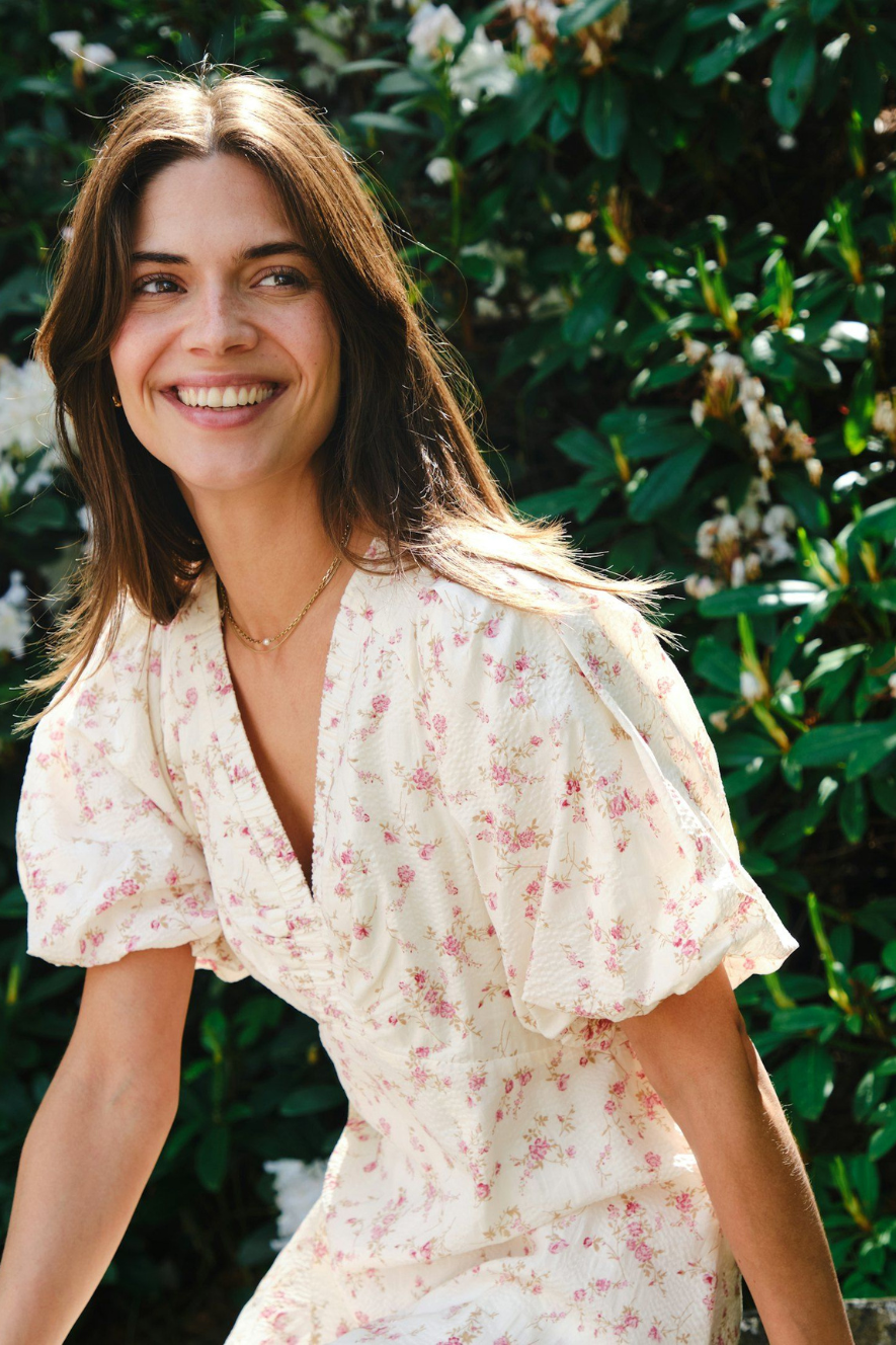 NEO NOIR - ILLANA PRINT DRESS - DUSTY ROSE