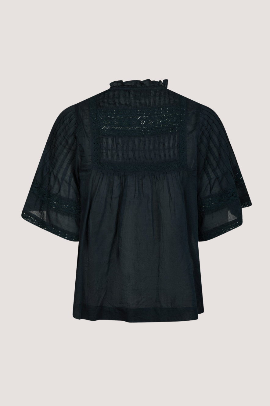 NEO NOIR -SIAMA S VOILE BLOUSE - NAVY