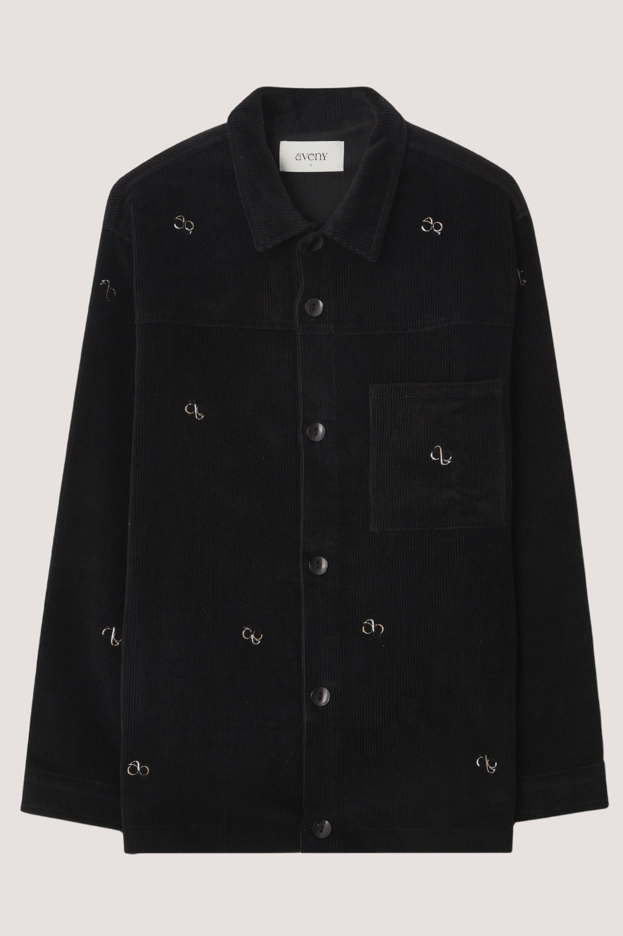 AVENY - VERNON AOP CORDUROY JACKET - BLACK