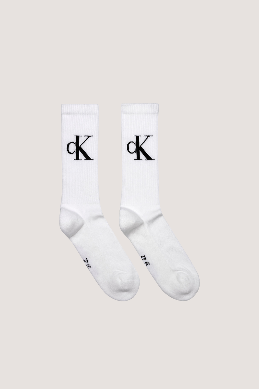 CALVIN KLEIN - MEN SOCKS 2P MONOGRAM - WHITE