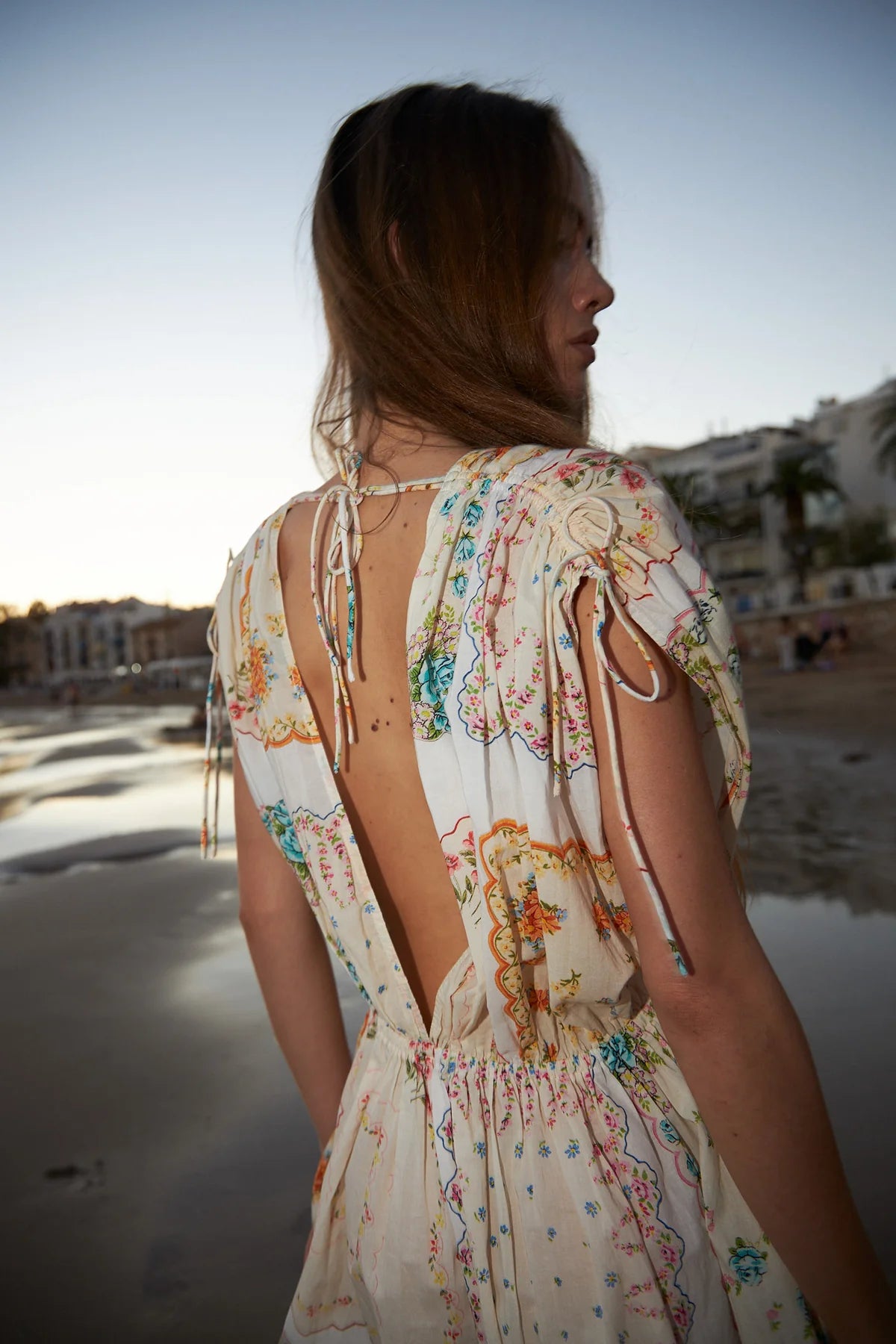 STELLA NOVA - COTTON TISSUE PRINTED MAXI DRESS - HANDKERCHIEF PRINT