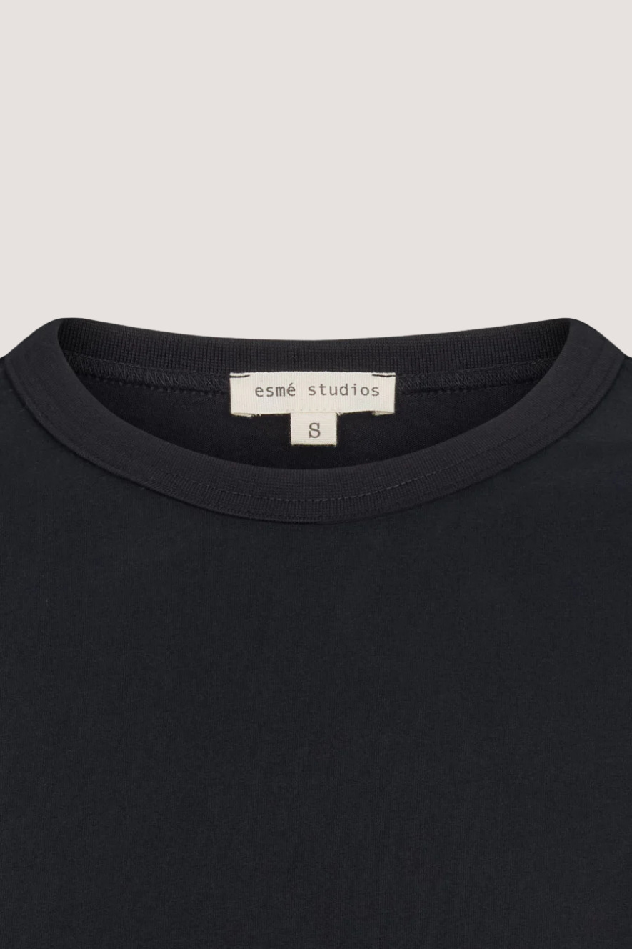 ESMÉ STUDÍOS - ESSIGNE 2/4 BOXY T-SHIRT GOTS - BLACK
