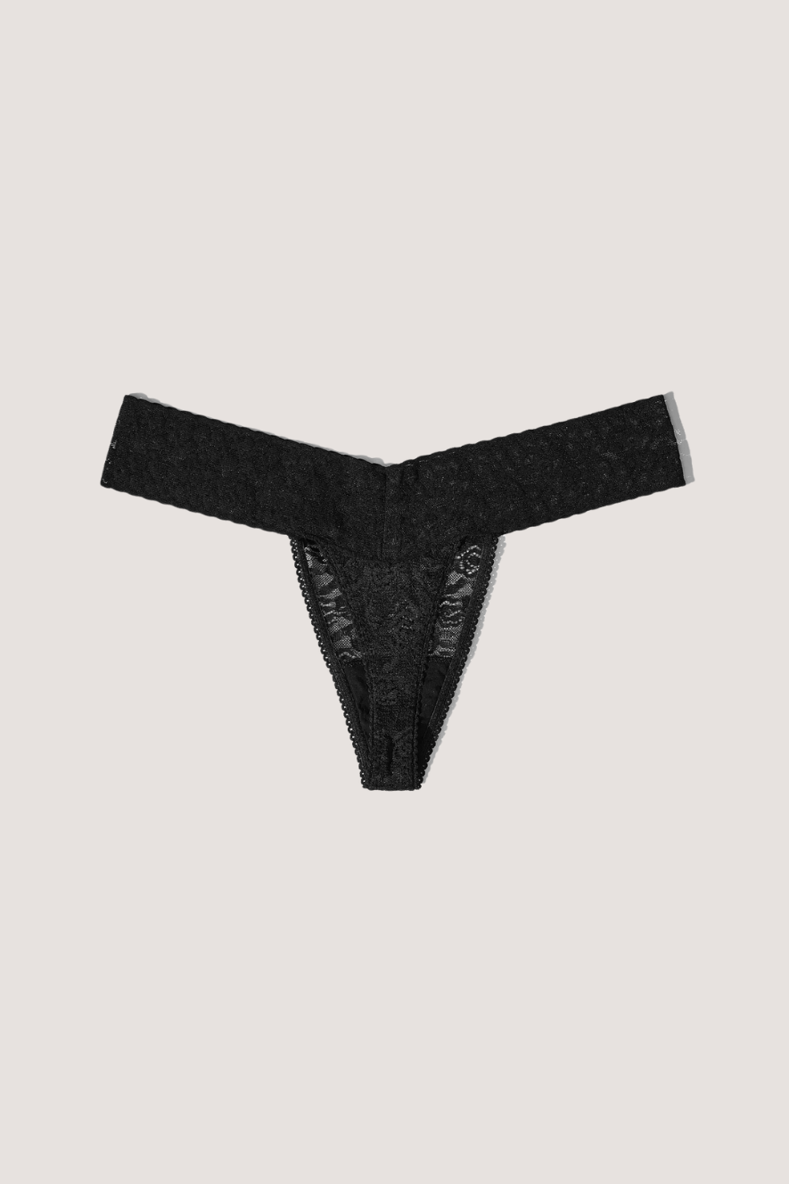 LACE LABORATORY - LACE THONG - BLACK
