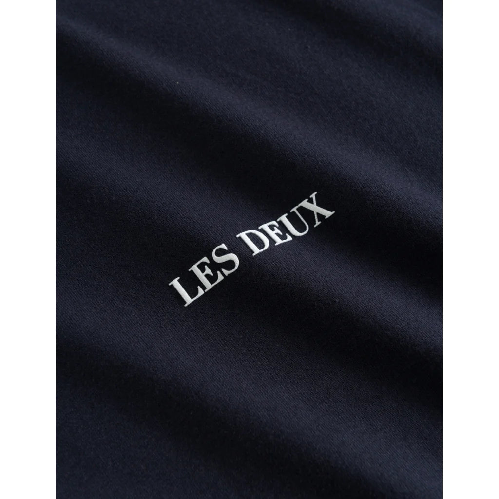 LES DEUX - LENS T-SHIRT - DARK NAVY/WHITE