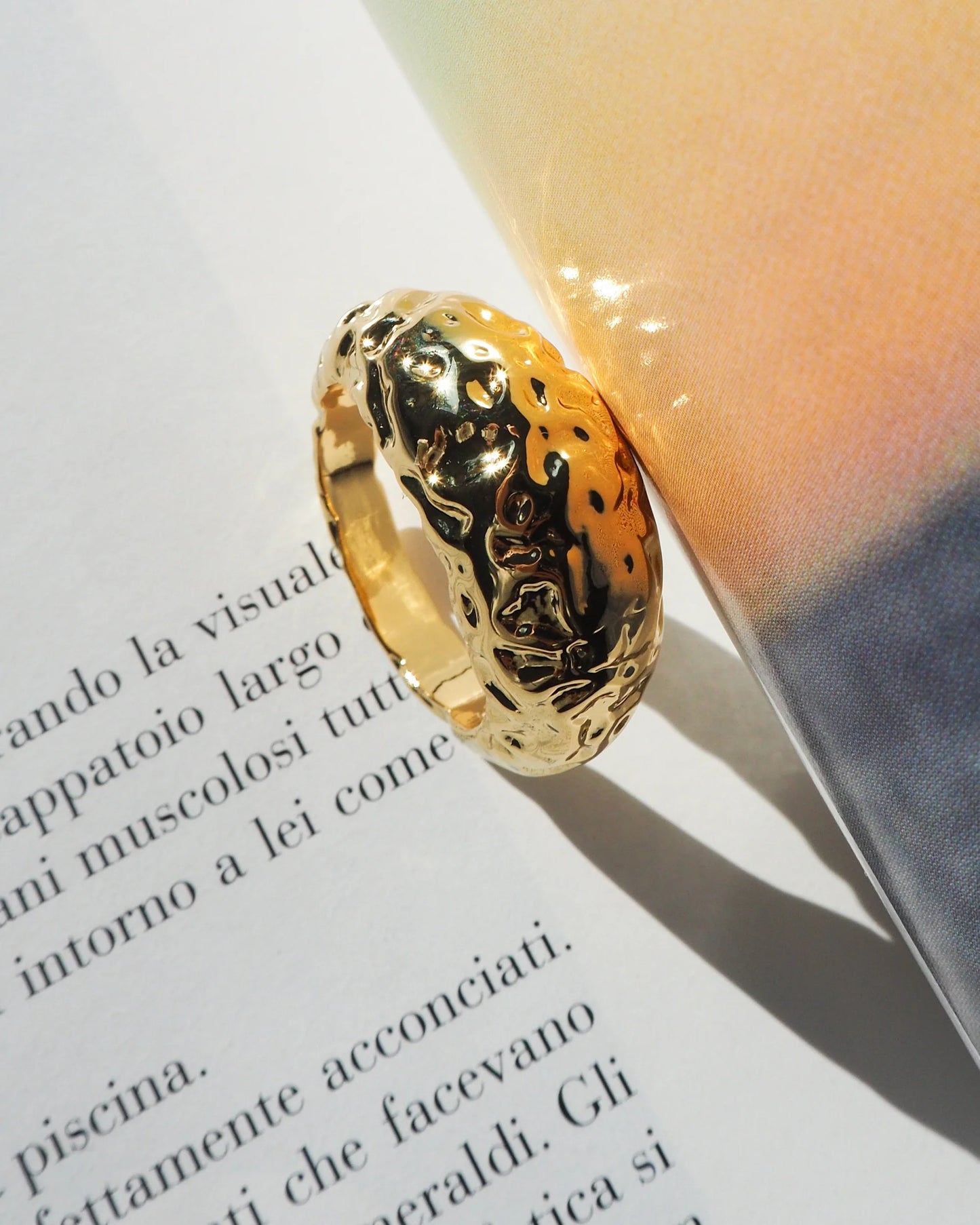 LUV AJ - MOLTEN SIGNET RING - GOLD