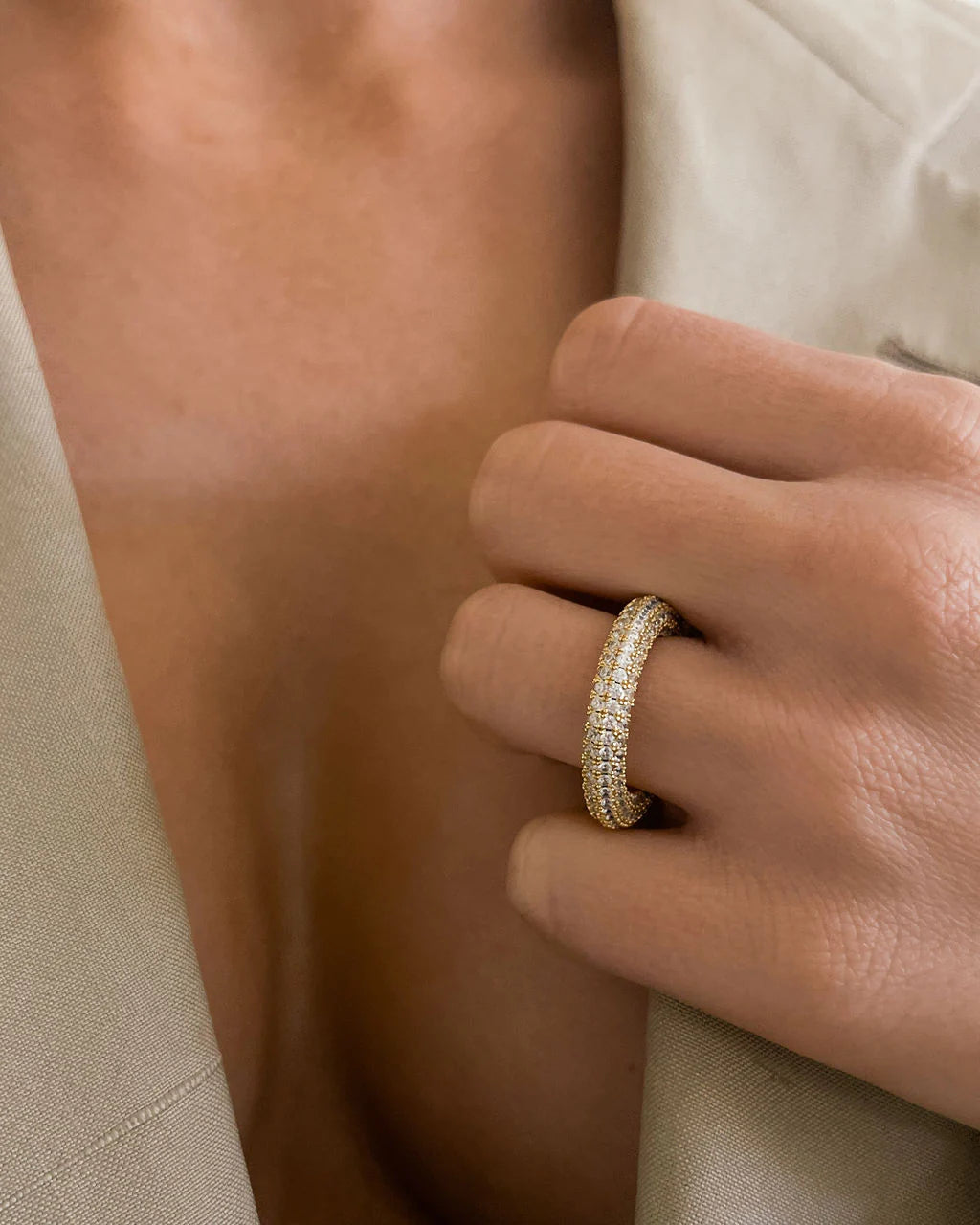 LUV AJ - PAVE AMALFI RING - GOLD