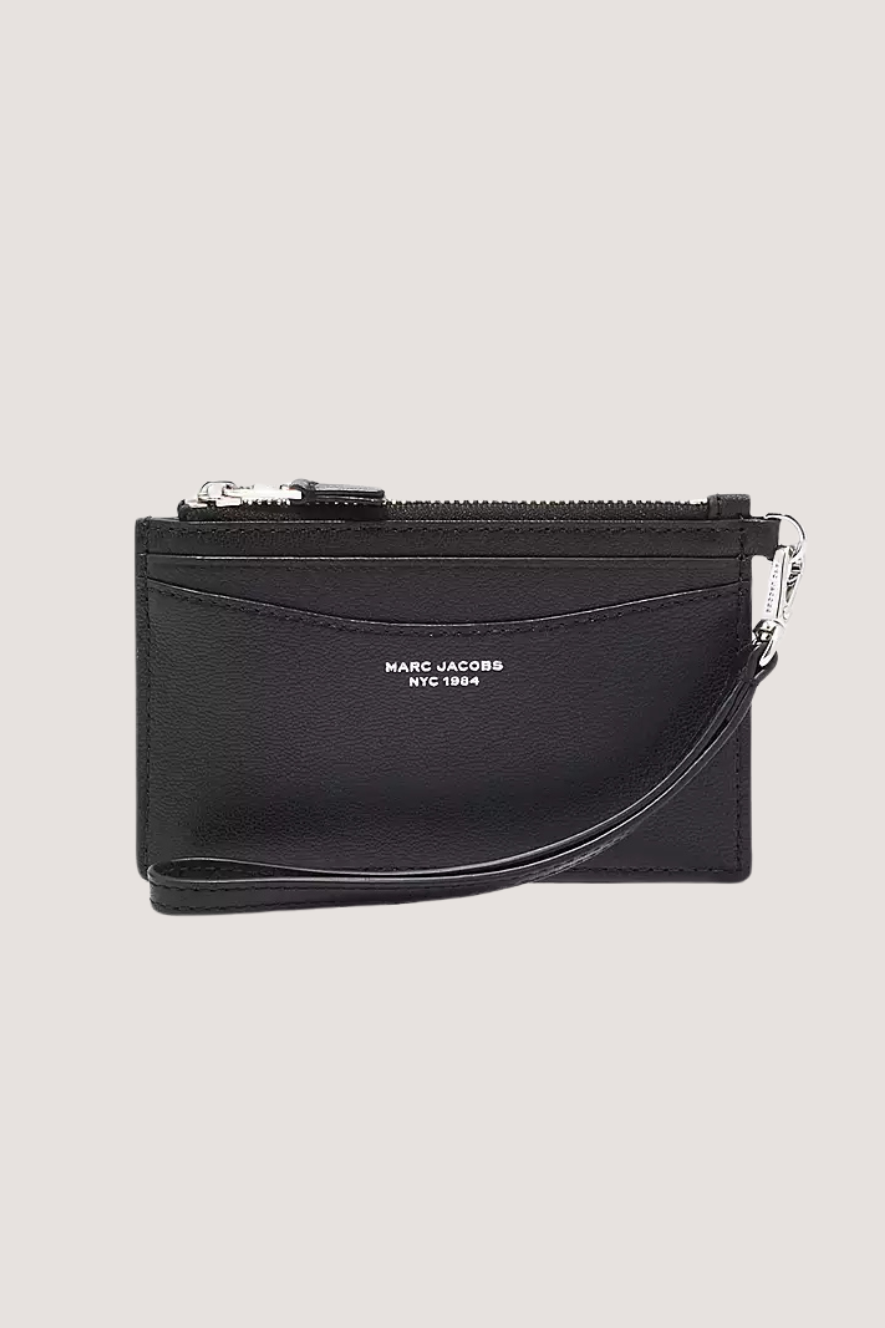 MARC JACOBS - THE SLIM 84 TOP ZIP WRISTLET WALLET - BLACK