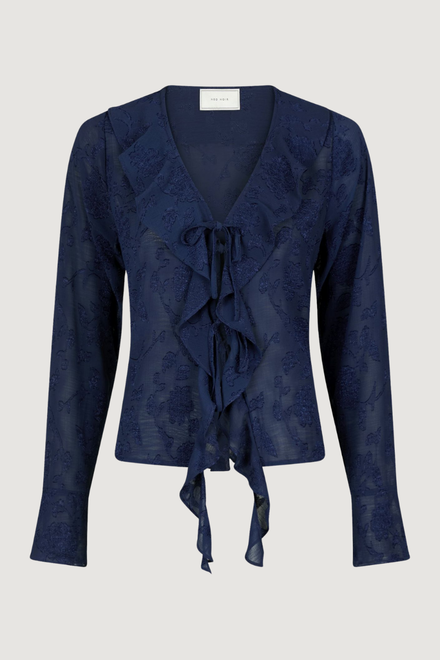 NEO NOIR - ANIKA BURNOUT BLOUS - NAVY