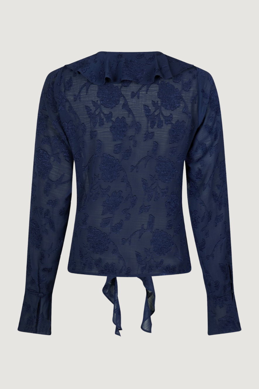 NEO NOIR - ANIKA BURNOUT BLOUS - NAVY