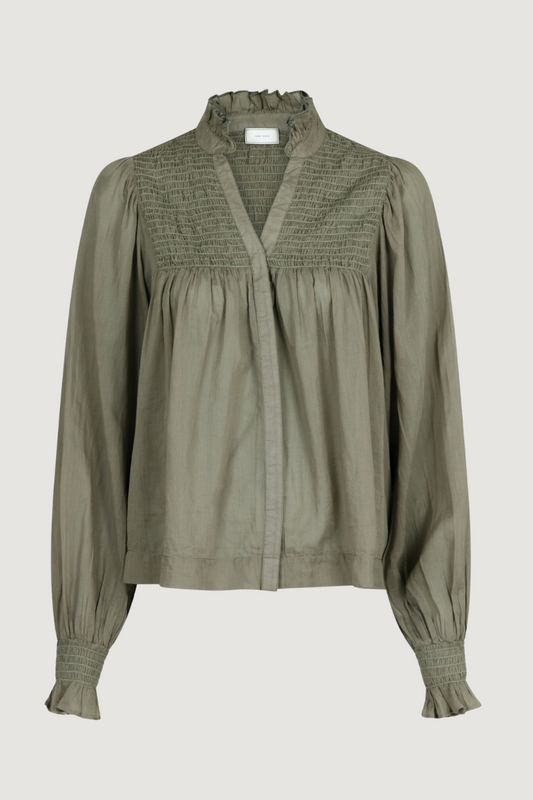 NEO NOIR - JILL S VOILE BLOUSE - SMOKE GREEN