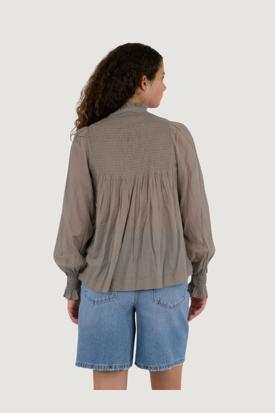 NEO NOIR - JILL S VOILE BLOUSE - SMOKE GREEN