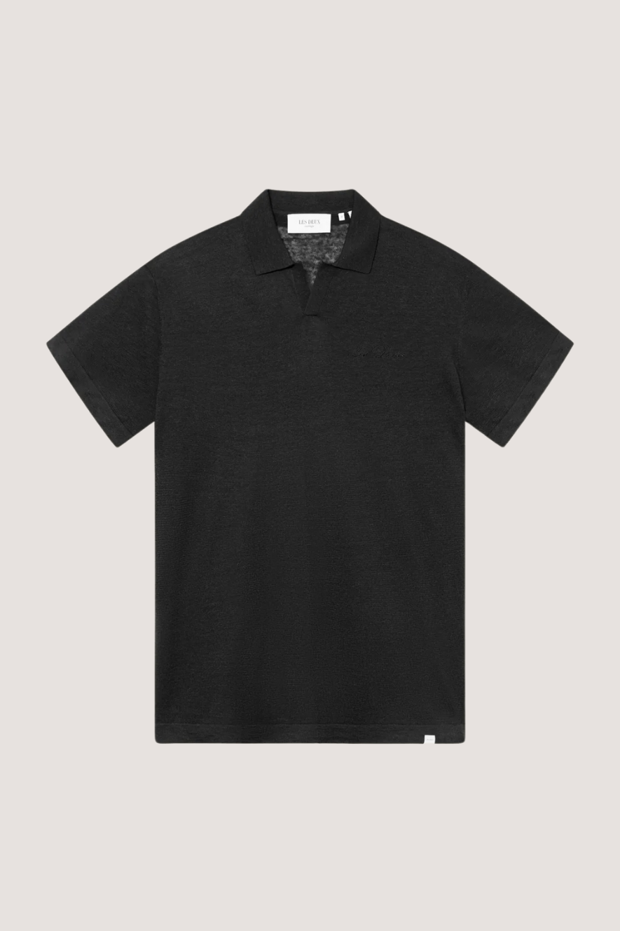 LES DEUX - EMMANUEL POLO KNIT - BLACK