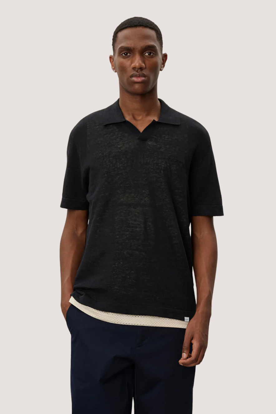 LES DEUX - EMMANUEL POLO KNIT - BLACK